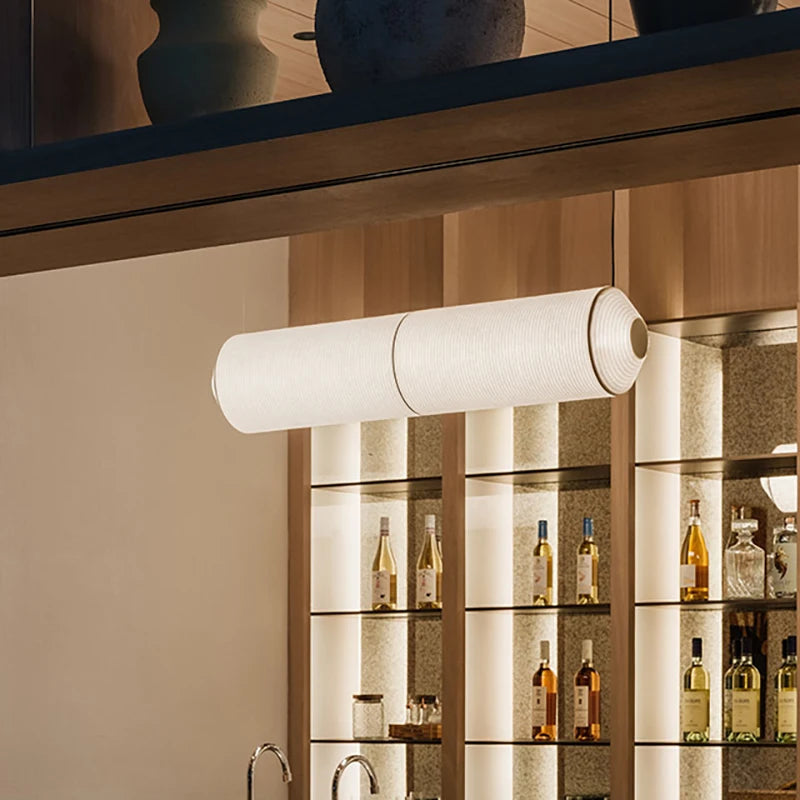 suspension cylindrique en tissu pour décoration intérieure élégante - vue 4 sur 12