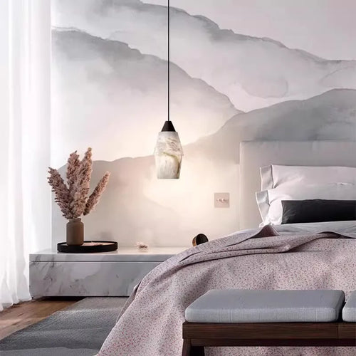 lustre suspendu led collection marbre style vintage rétro