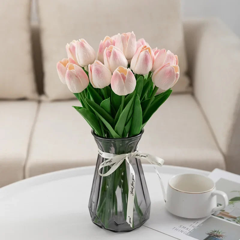 bouquet de tulipes artificielles luxe pour décoration intérieure et mariage - vue 5 sur 17