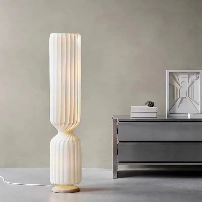 Lampadaire plissé nordique wabi sabi lampe en tissu blanc pour salon chambre Loft décor LED coin longue bande lumière sur pied