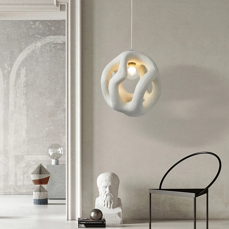 lustre led nordique fait main style wabi sabi restaurant - vue 6 sur 8
