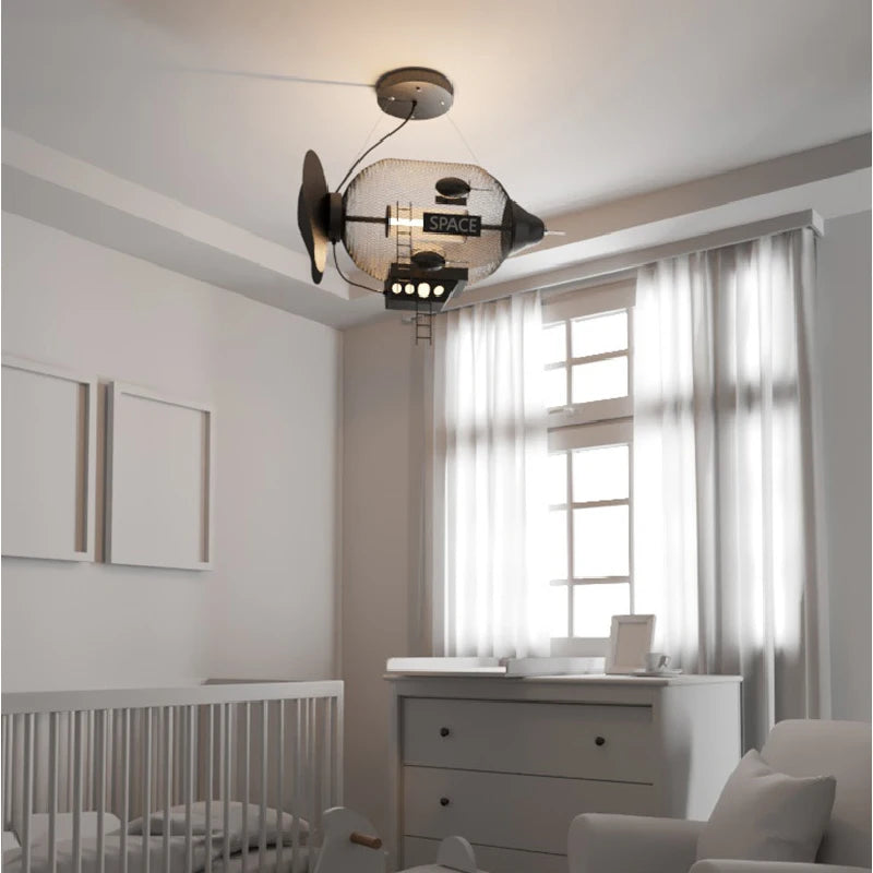 lustre vaisseau spatial créatif pour chambre de garçon - vue 5 sur 7