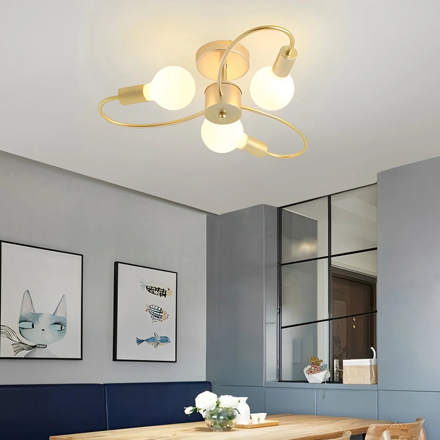 Plafonnier LED moderne plafond créative - vue 4 sur 24