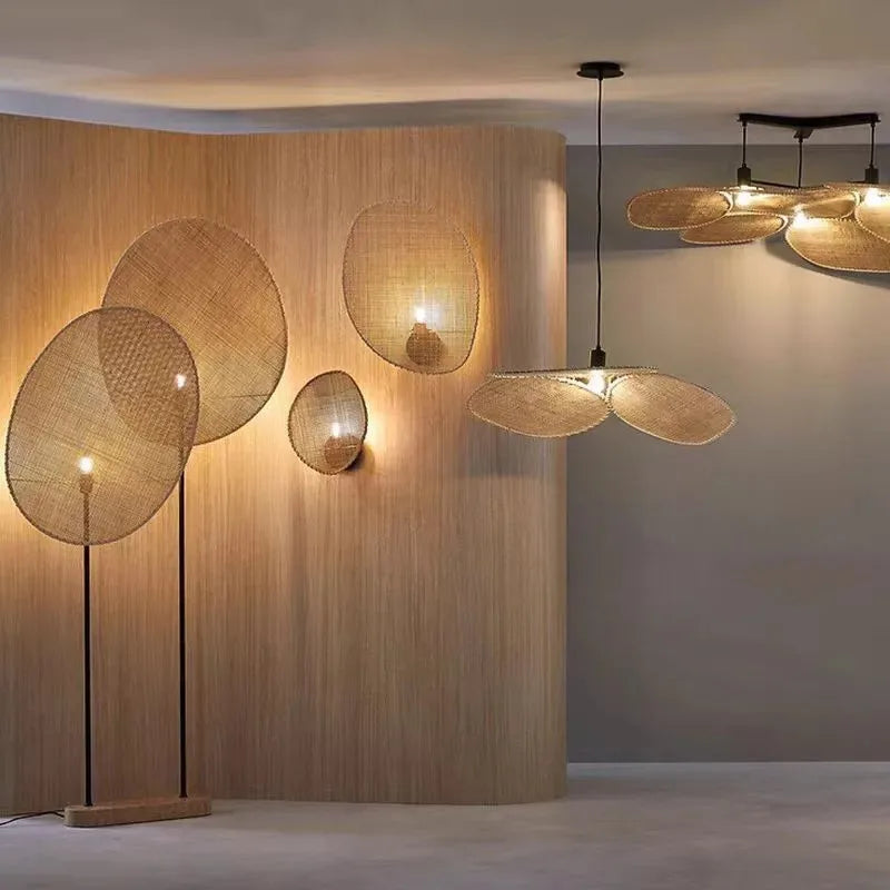 applique murale wabi sabi en rotin tissé pour décoration japonaise - vue 5 sur 15