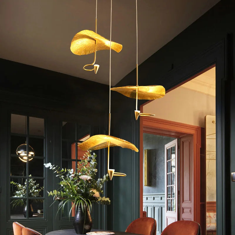 lustre led cuivre moderne pour décoration intérieure élégante - vue 3 sur 10