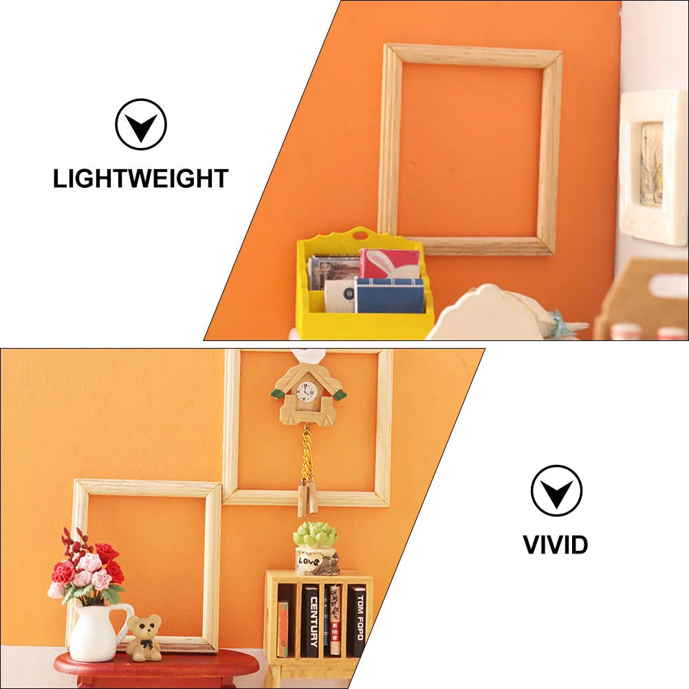 cadre photo miniature en bois pour maison de poupée décoratif - vue 7 sur 7