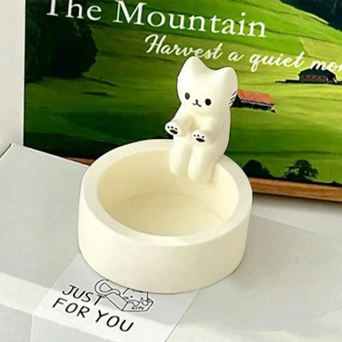 bougeoir chat mignon pour bougie aromathérapie décoratif cadeau anniversaire - vue 2 sur 8