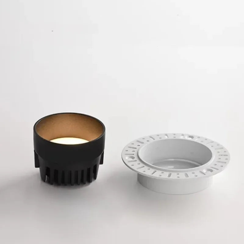 Borderless Embedded Anti Glare COB Downlight 7W 9W 12W 15W Dimmable 85-265V Spotlight Ceiling Lamp, Suitable For Hotel And villa - vue 4 sur 8