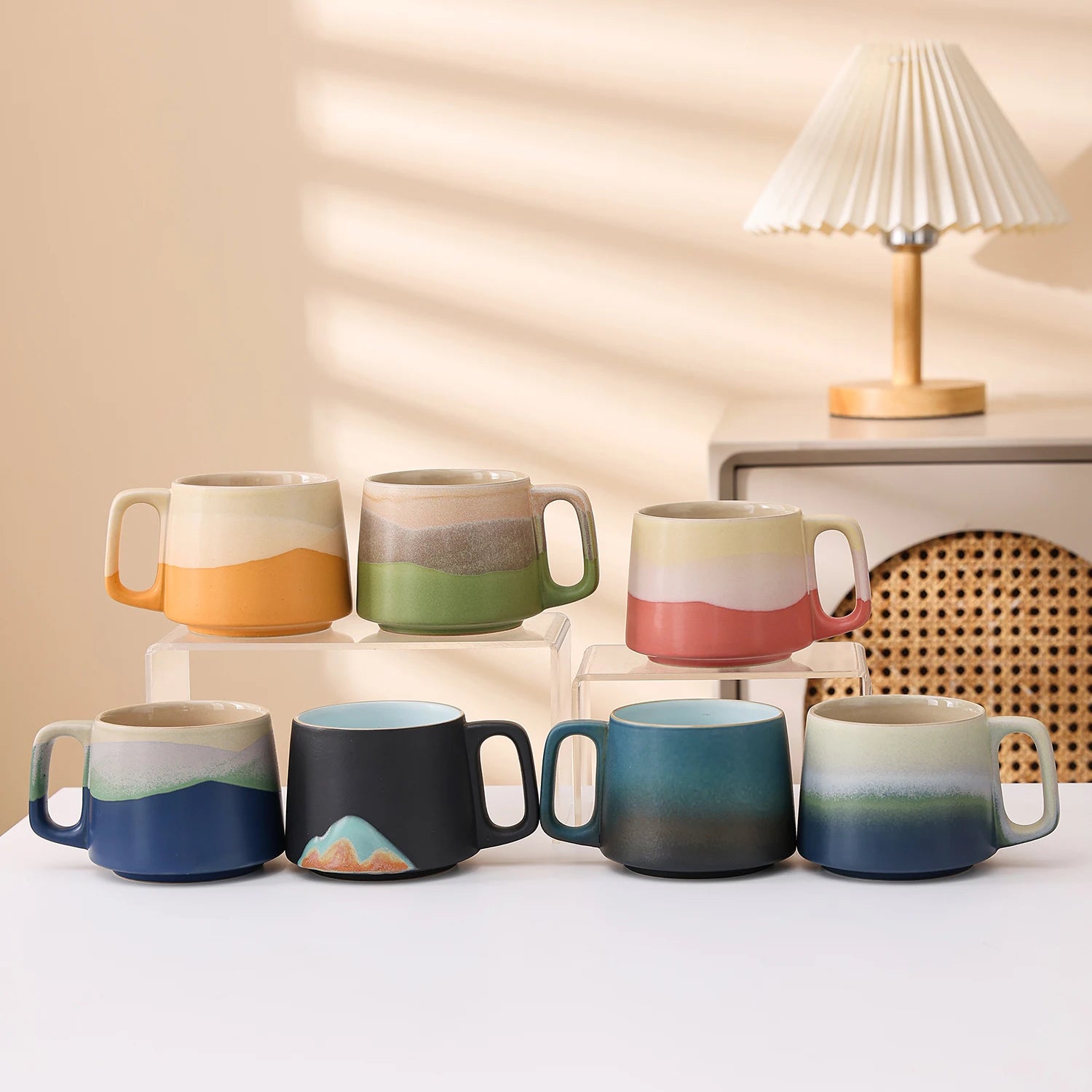 Mug ceramique porcelaine artisanal design elegant maison bureau - vue 2 sur 7