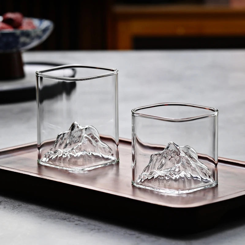 Verre transparent design montagne style whisky multifonction - vue 7 sur 7