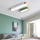 SANDYHA plafonniers nordique Led bois fer acrylique Rectangle piste lampe pour salon chambre décor intérieur luminaires