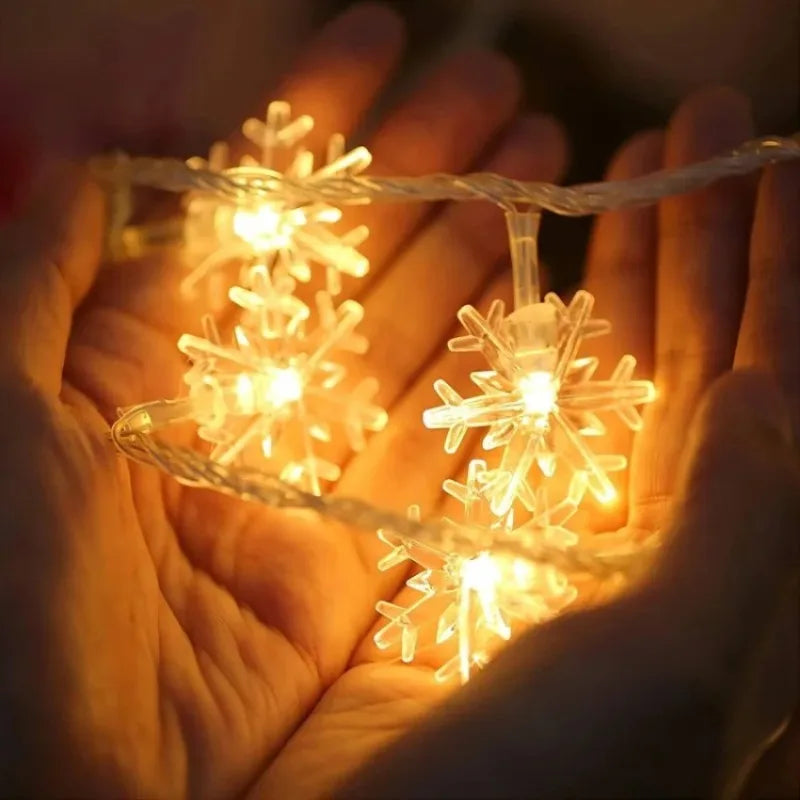 guirlande lumineuse à led flocon de neige pour fêtes et décorations - vue 3 sur 9