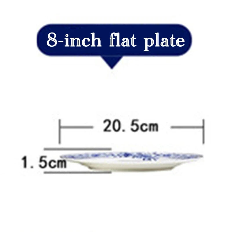 Assiettes porcelaine style chinois motifs floraux poisson
