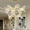 lustre en acrylique avec anneau doré à intensité variable  livraison directe