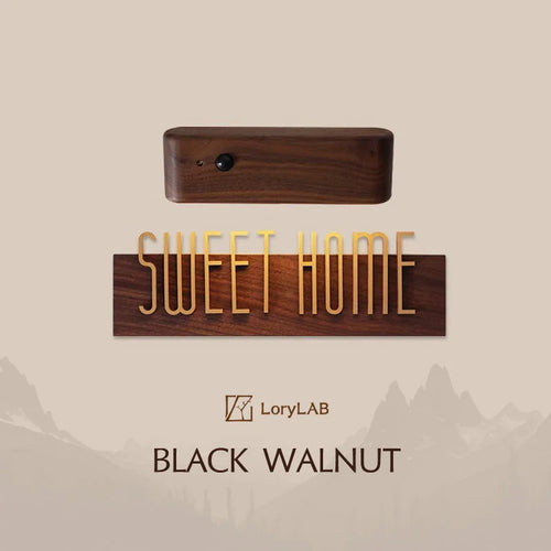 DIY Customizable English alphabet Walnut Wood Retro, Decorative Plaque Charge Inductive Lighting for Entrance Door, commercial - vue 2 sur 6
