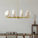 lustre style chinois luxueux en cuivre et jade