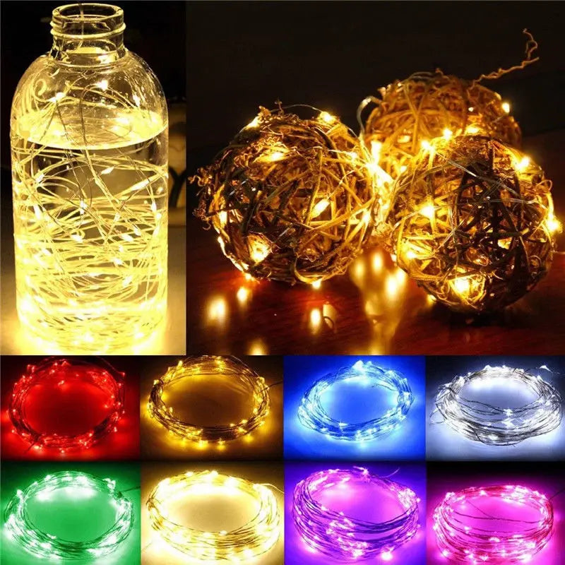 guirlande lumineuse led en fil de cuivre pour décorations de fête - vue 4 sur 14