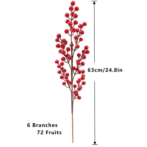 branche de fruits rouges artificiels pour décoration de Noël et récoltes - vue 11 sur 11