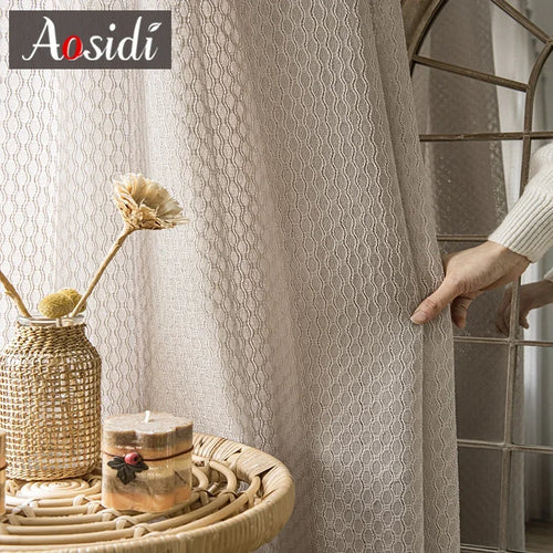 Voilage tulle moderne rayé pour salon chambre fenetre - vue 2 sur 9
