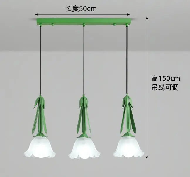 lustre suspendu à led en verre blanc laiteux à 3 têtes - vue 7 sur 12