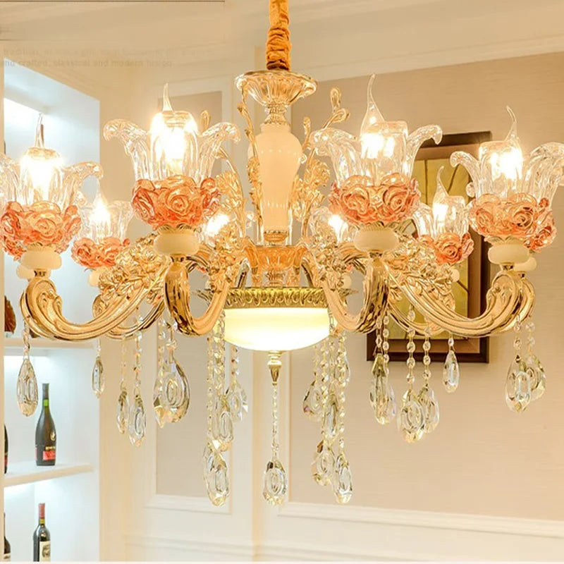 lustre de luxe en cristaux pour décoration élégante créative - vue 4 sur 21