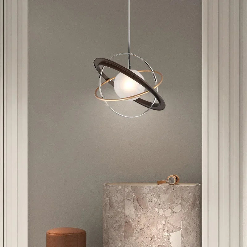 lustre à led design rings of planet pour intérieur suspendu - vue 5 sur 7