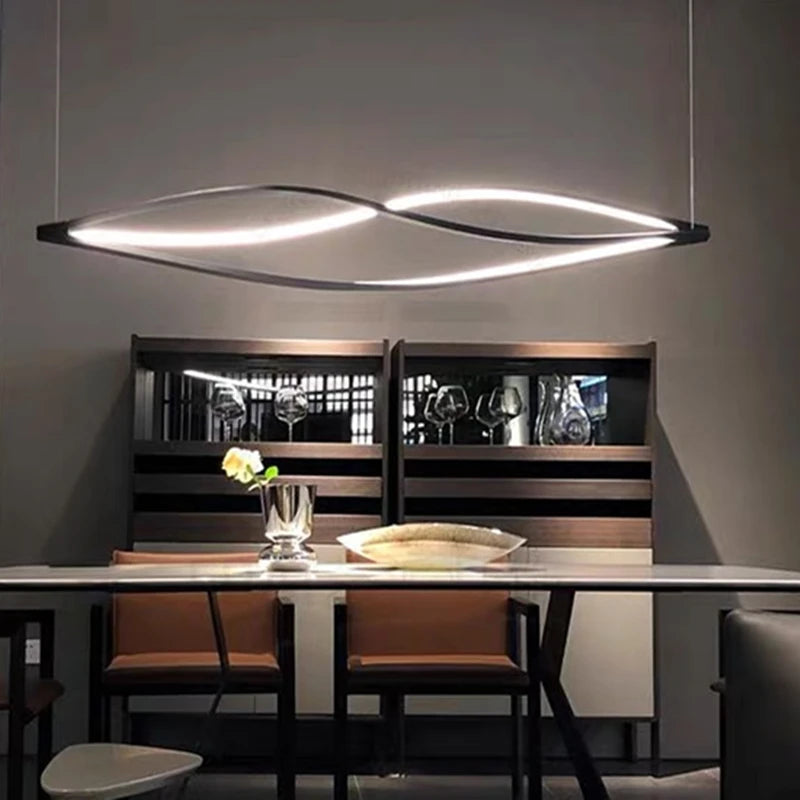 lustre spirale led moderne pour hall d'hôtel réception - vue 5 sur 12