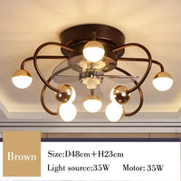 plafonnier led boule de verre ventilateur minimaliste éclairage moderne