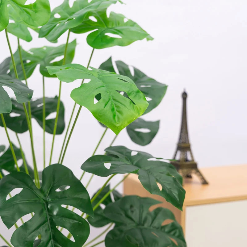 grandes plantes artificielles palmier tropical feuilles de monstera déco extérieure - vue 5 sur 7