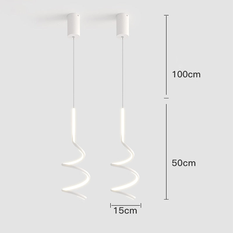 Suspension design LED minimaliste ondulé Polino - vue 9 sur 9