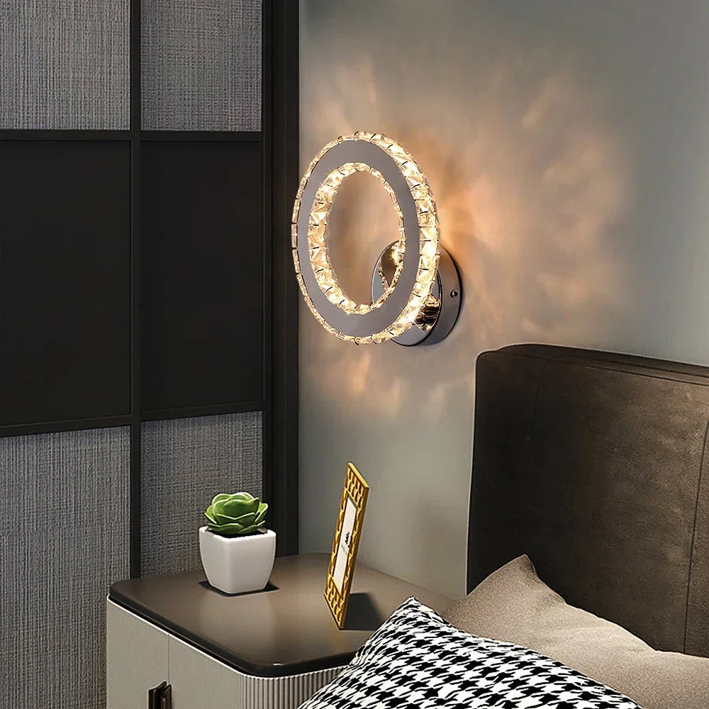 applique murale led en cristal moderne minimaliste luxe - vue 7 sur 12