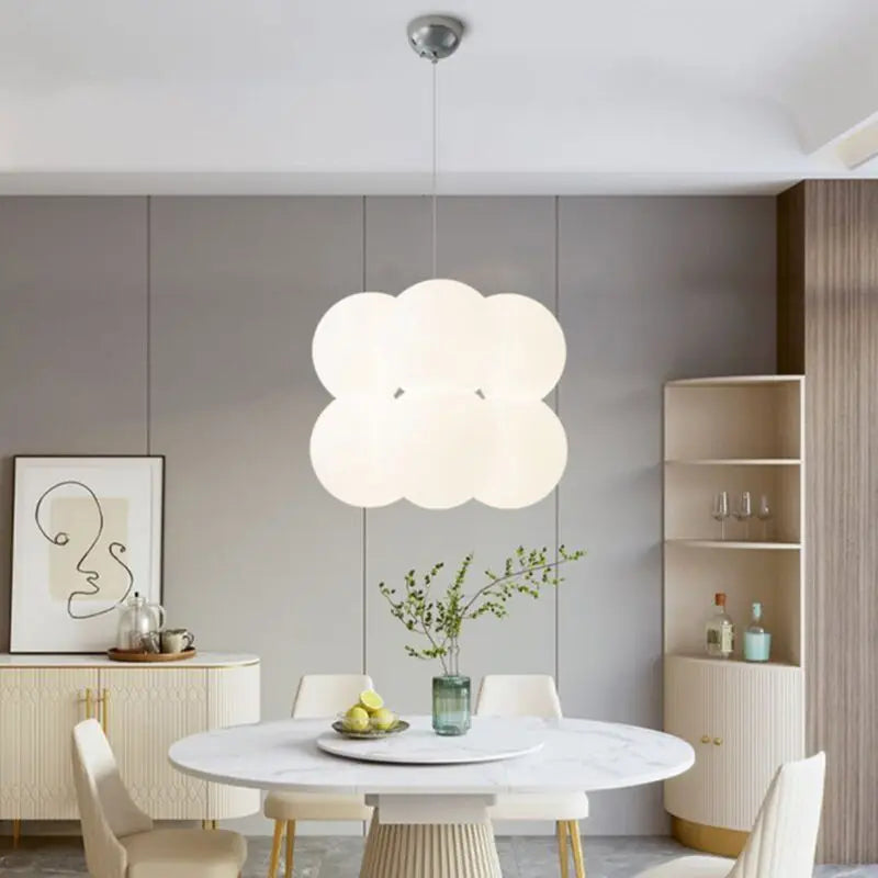 lustre nordique led nuage 4/8 têtes décor bulles luminaires - vue 3 sur 9