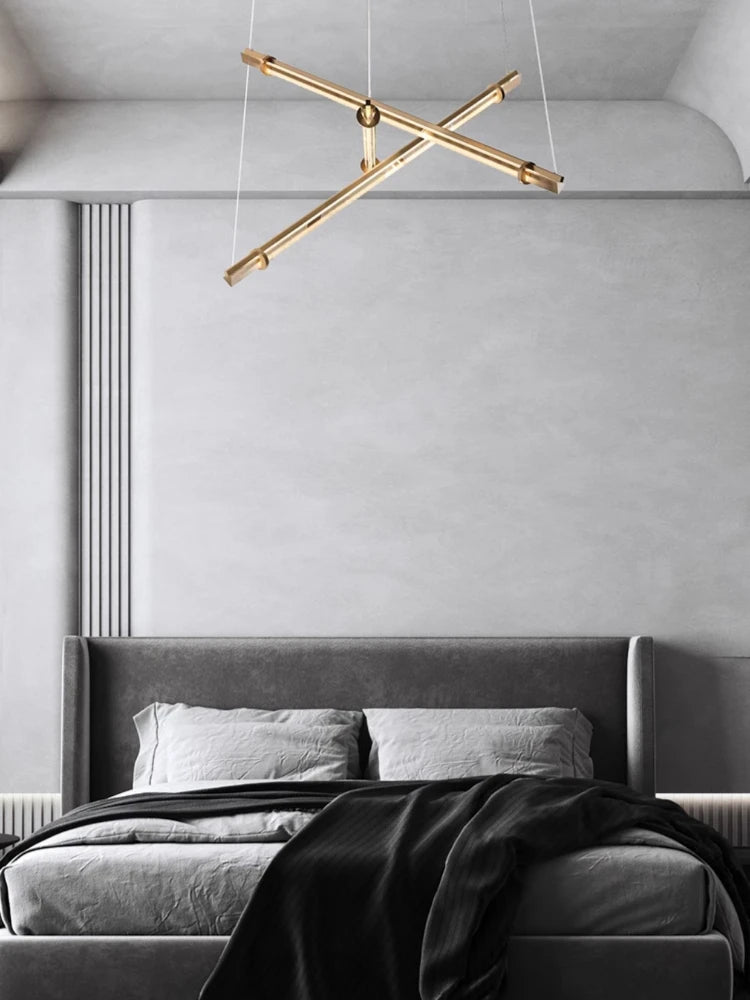 lustre moderne en acrylique et cuivre design minimaliste décoratif