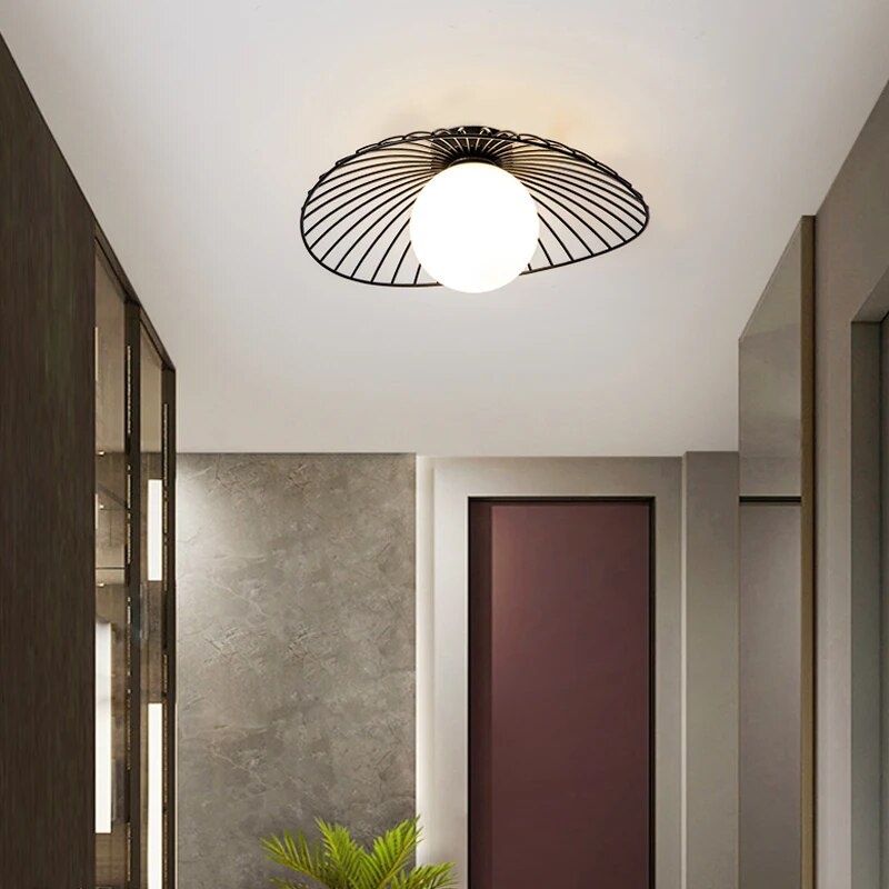Lampe plafonnier art nordique verre solide - vue 4 sur 10