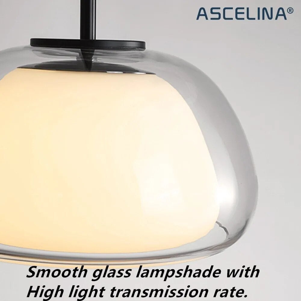 lustre verre moderne luxe décor maison luminaire - vue 7 sur 18