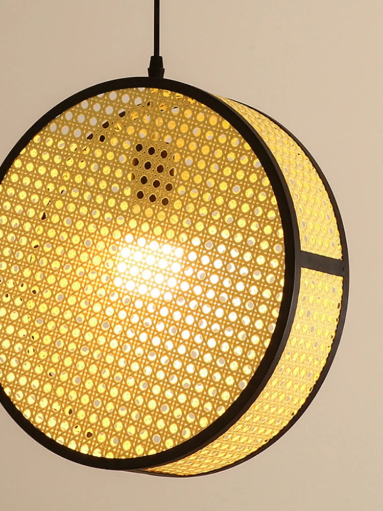 lustre créatif en rotin tissé pour décoration intérieure élégante - vue 5 sur 9