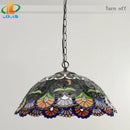 lustre rétro européen en perles de verre colorées fait main