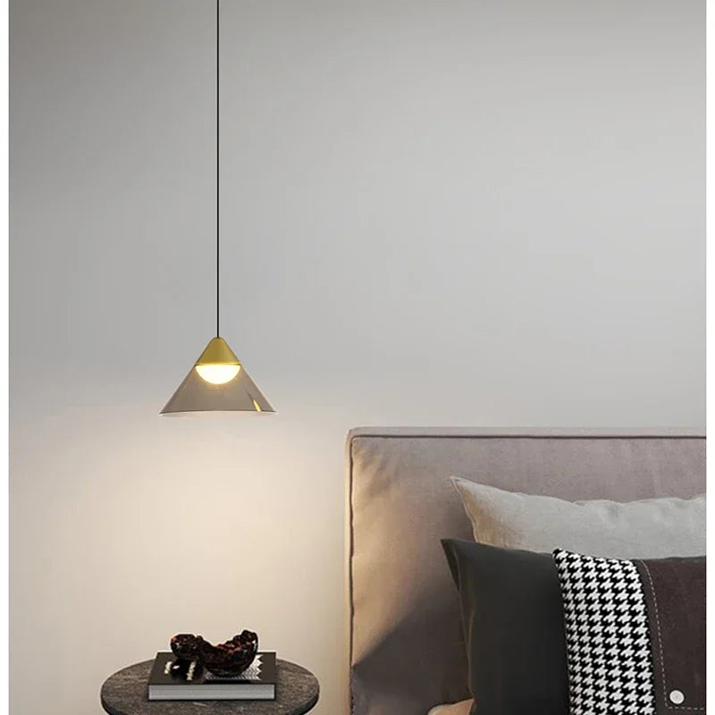 Lamp Modern Pendant Light, 1-Light Gold LED Pendant Light Fixture For Kitchen Island Bedroom Hallway Dining Room Living Room Ca - vue 3 sur 10