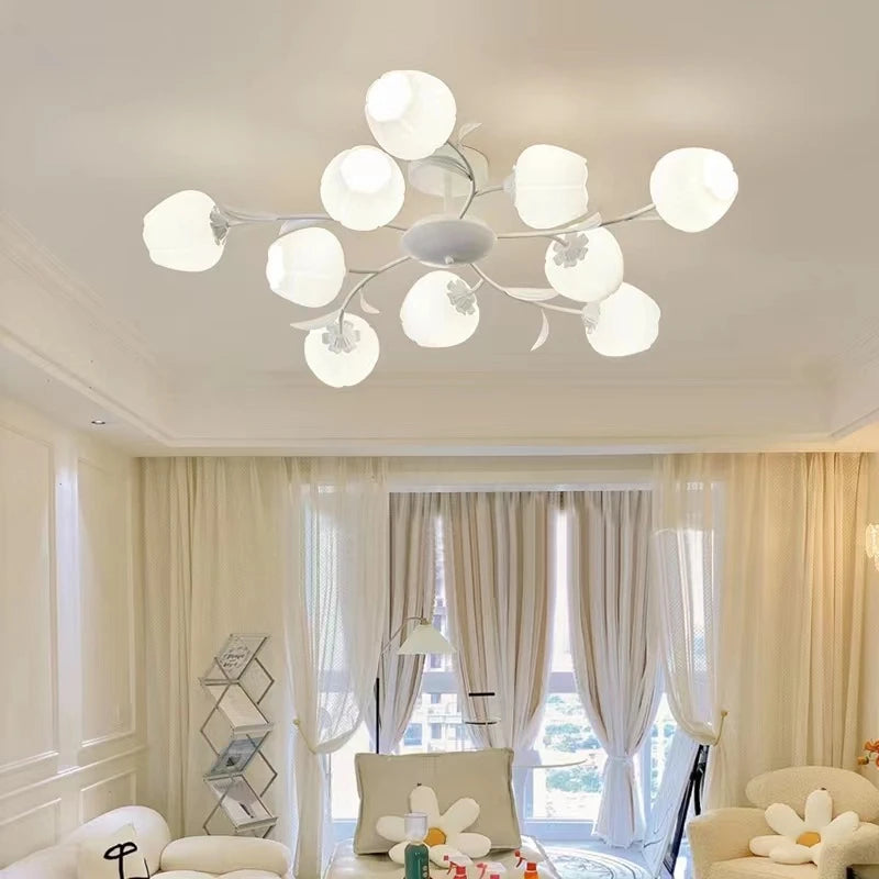 lustre moderne en forme de fleur pour décoration intérieure élégante - vue 5 sur 13