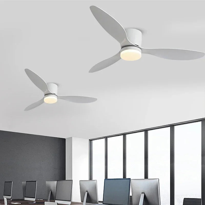 plafonnier ventilateur lumineux avec télécommande design nordique - vue 6 sur 11