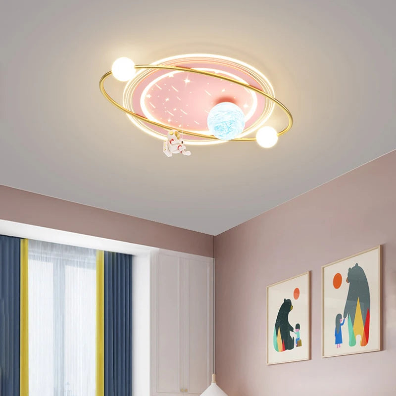 plafonnier enfant design astronaute lampe led créative moderne - vue 3 sur 9