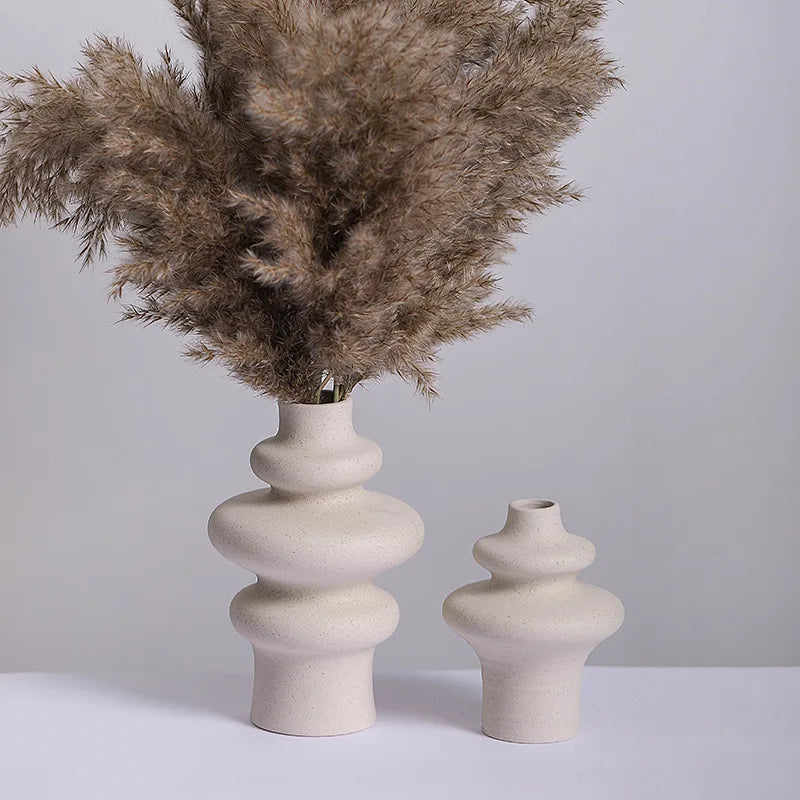 vase moderne en céramique décoration en spirale pour fleurs - vue 2 sur 6