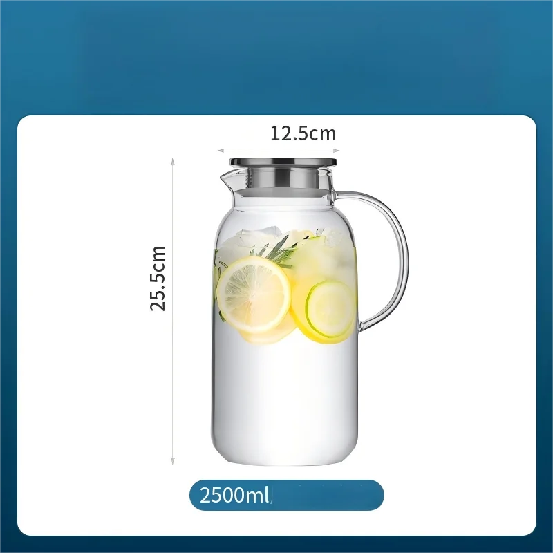 Carafe eau verre borosilicate 25 l couvercle inox