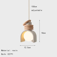 lampe led suspendue créative en résine avec cordon réglable pour intérieur