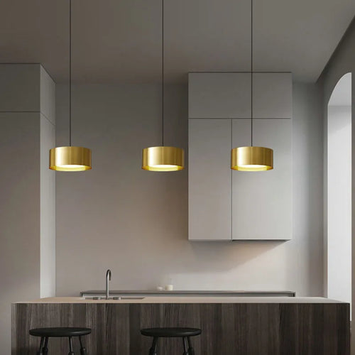 lustres led de chevet en laiton gradation 3 couleurs - vue 2 sur 8