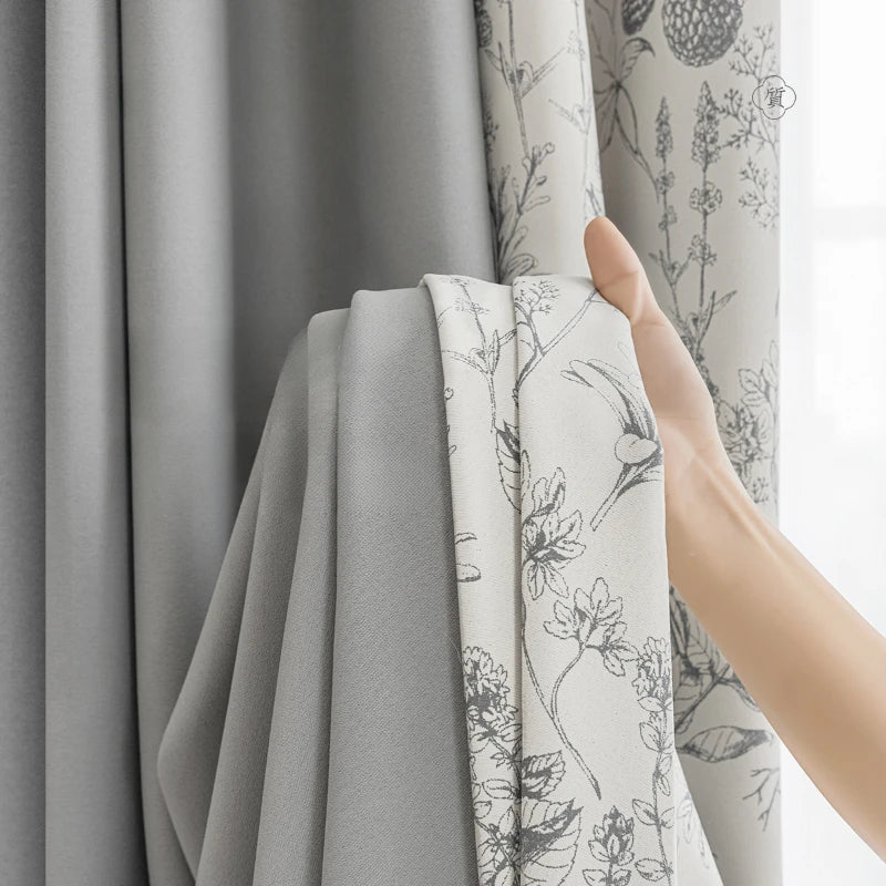 Rideau style chinois floral pour salon chambre - vue 4 sur 9