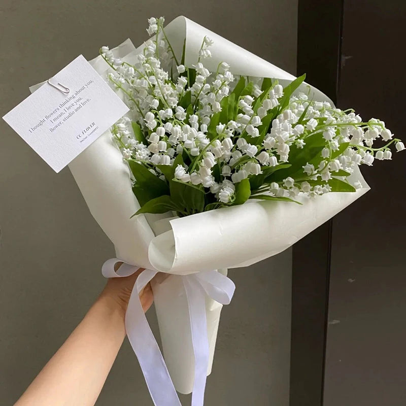 lot de 6 orchidées artificielles pour décoration jardin mariage bouquet - vue 6 sur 7