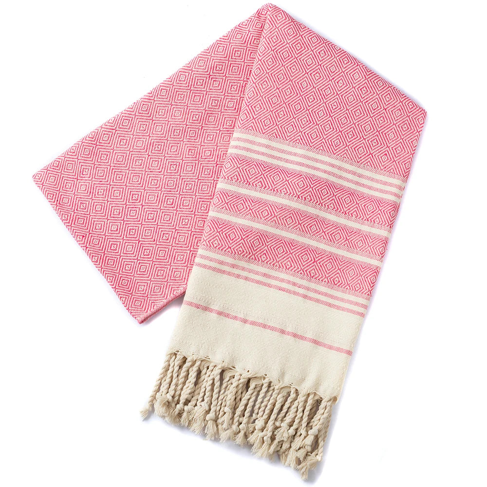 serviette de plage turque coton losanges séchage rapide
