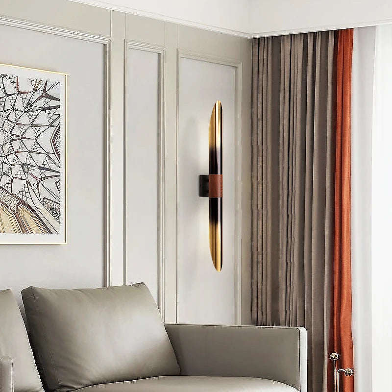 applique murale décorative en métal avec imitation bois