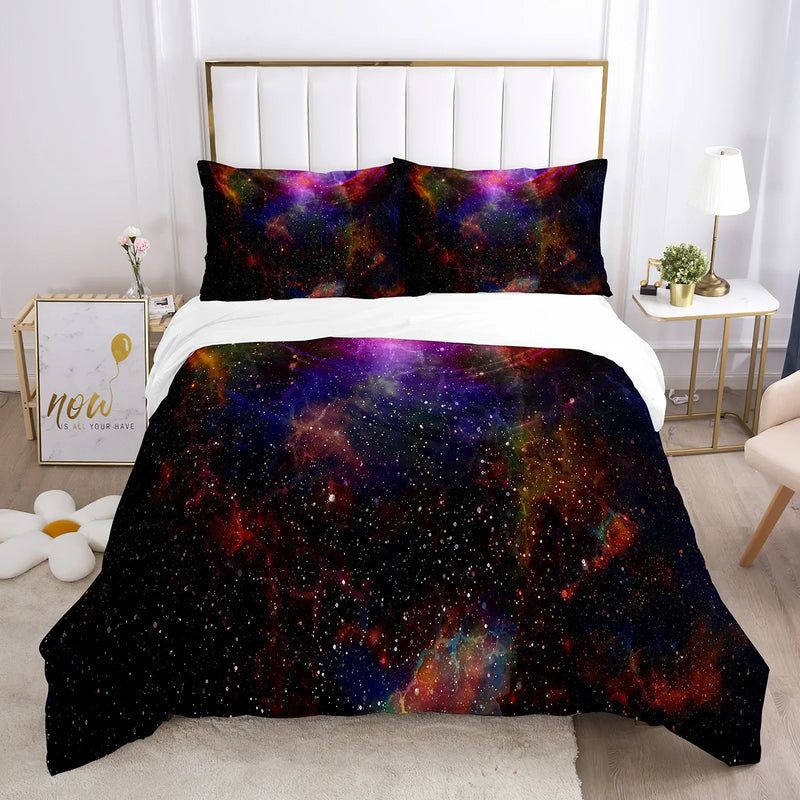 housse de couette galaxy space univers psychédélique taille queen